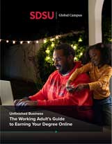 Preview of E-book cover image with a dad and his daughter while the dad is on his computer